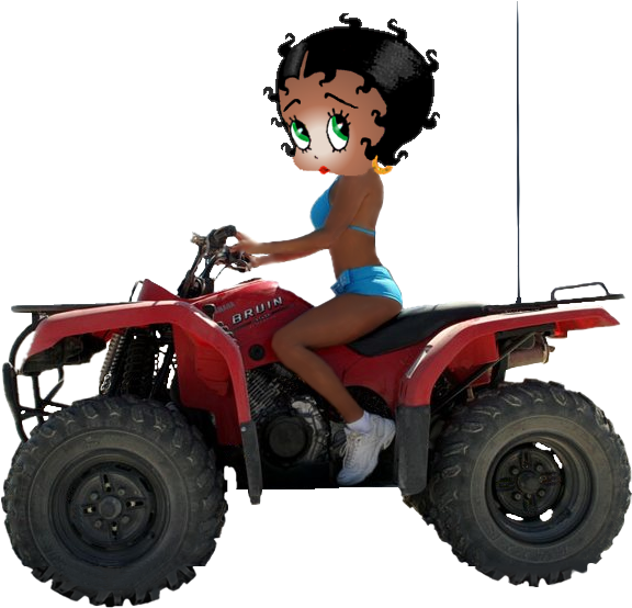 Betty Boop Quad Atv - Atv Driver Cartoon (638x585)
