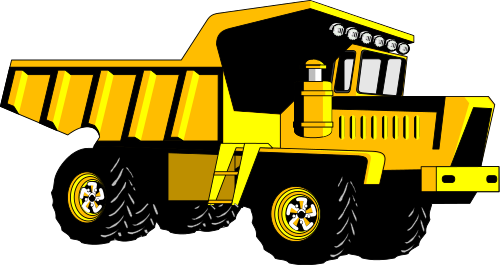 Dump Truck Free Clipart Image - Dump Truck Clip Art (500x265)