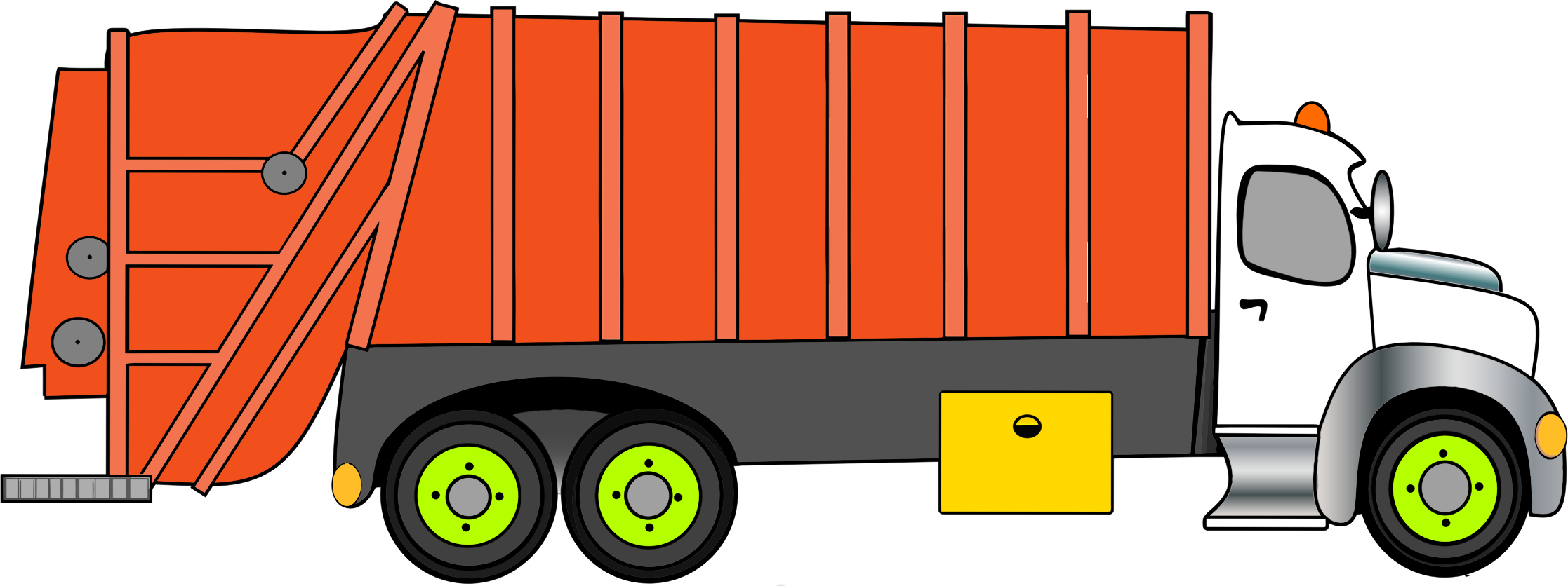 Garbage Truck Clipart - Clip Art Garbage Truck (2234x836)
