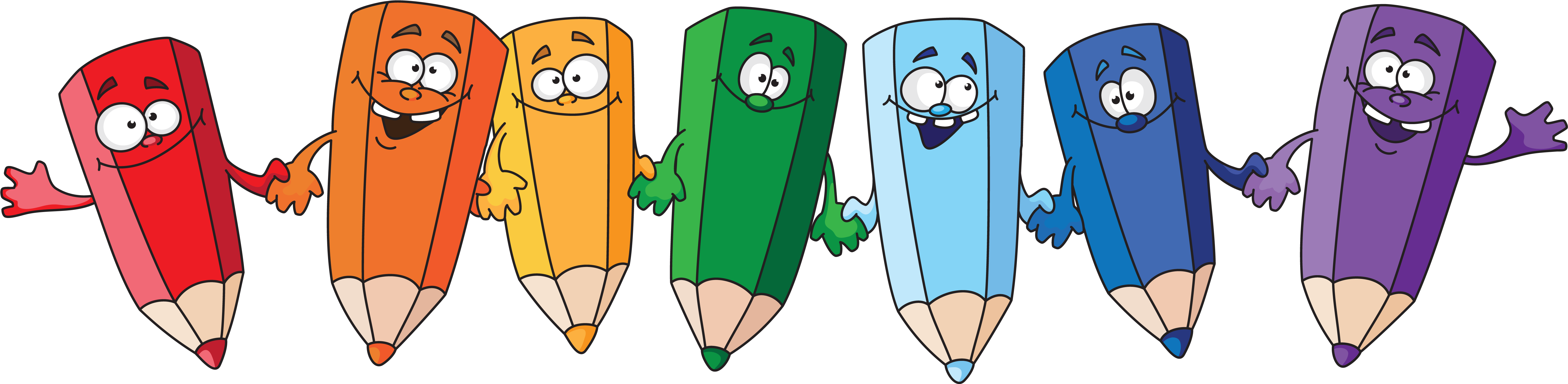 Pencil Cartoon Clip Art - Crayon Png (5757x1420)