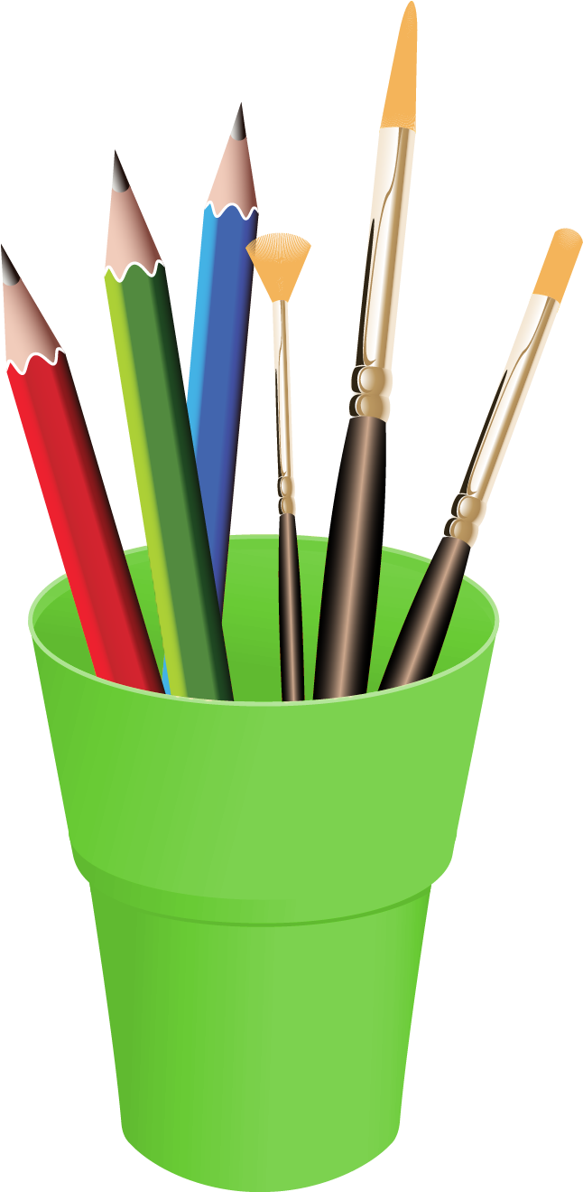 Pencils In Cup Png Vector Clipart - Cup Of Pencils Clip Art (741x1376)