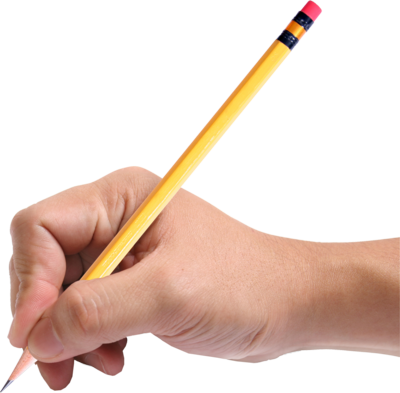 Hand Holding Pencil Png - Hands Holding A Pencil (400x393)