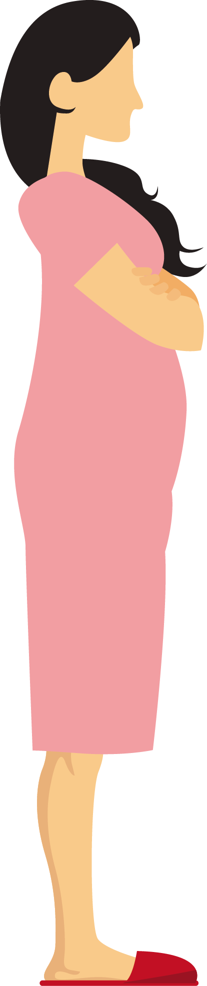 Woman Clip Art - Long Hair (414x1972)