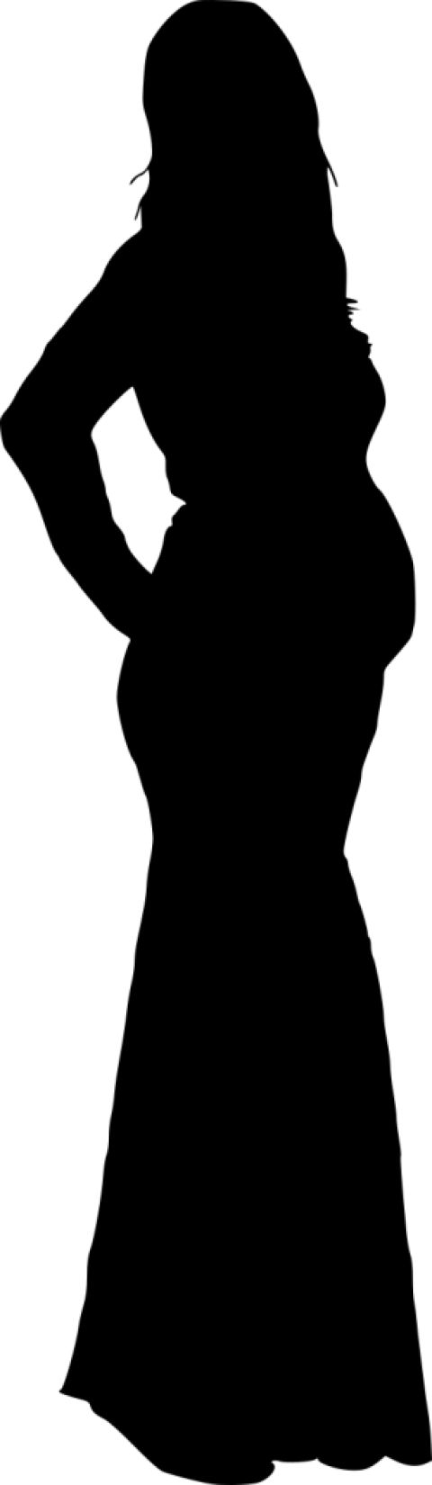 Free Download - Silhouette Transparent Of A Woman (480x1650)