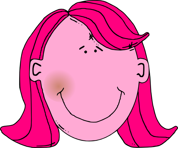 Pink Lady Clip Art At Clkercom Vector Online Royalty - Cartoon With Brown Hair (600x498)