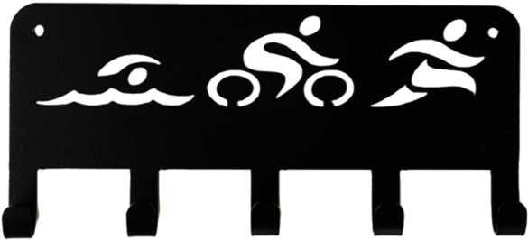 Triathlon Cutouts Only Medal Hanger - Triathlon Icons (cut Out Design) Medal Display, 10 (599x282)