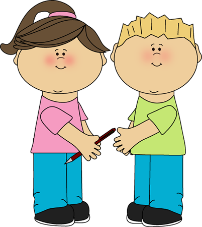 School Kids Sharing Clip Art Image School Kids Sharing - Kind To Your Classmates (402x450)