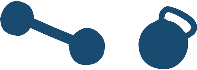 Blue Dumbbell, Silhouette, Weight, Weightlifting, Blue - Weight Silhouette (640x320)