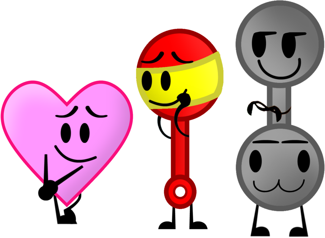 New Heart, Rattle, And Barbell By Domobfdi - Bfdi Rattle And New Heart (1044x766)
