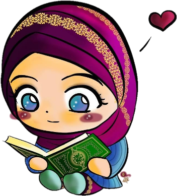 Girl Reading Quran Clipart (480x493)