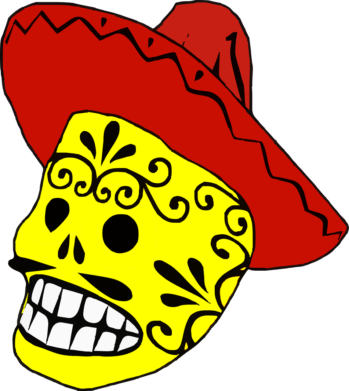 Calavera Mexican Cuisine Day Of The Dead Clip Art - Calavera Mexican Cuisine Day Of The Dead Clip Art (1143x1280)