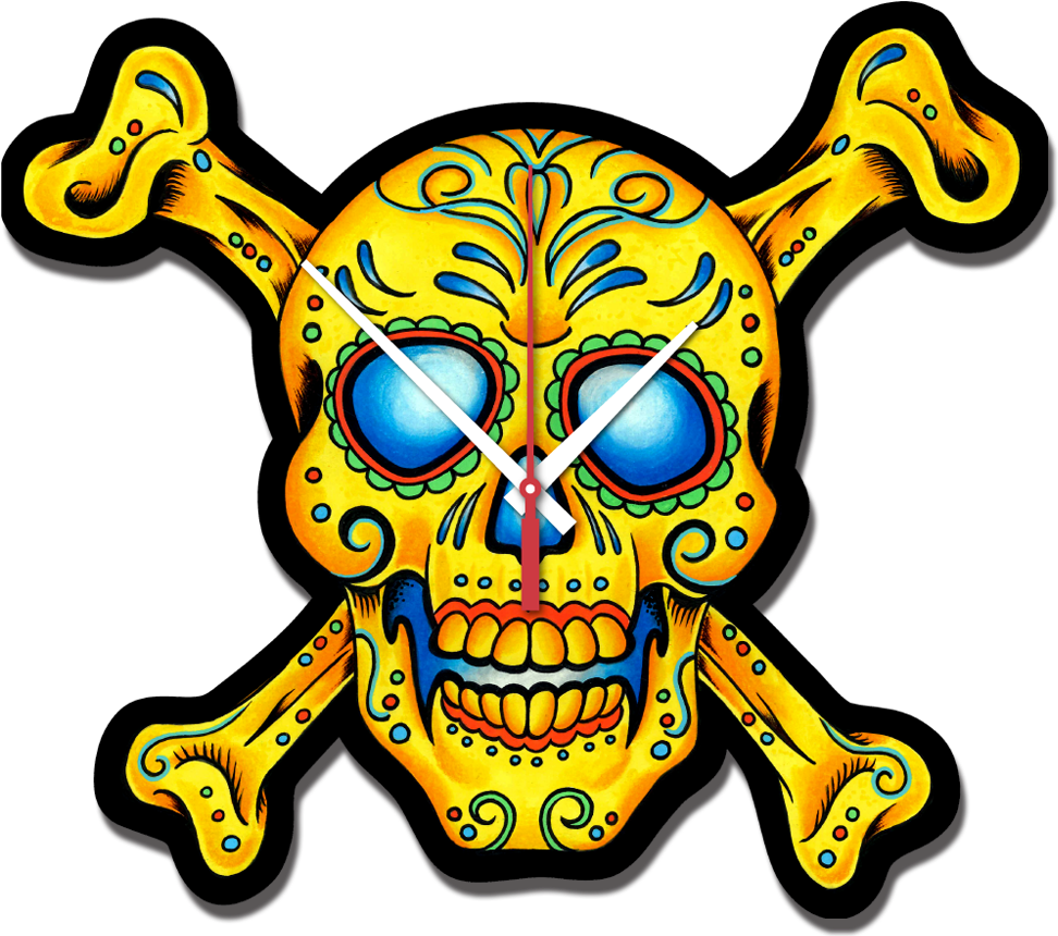 Skull And Bones Clock - Clock (1008x864)