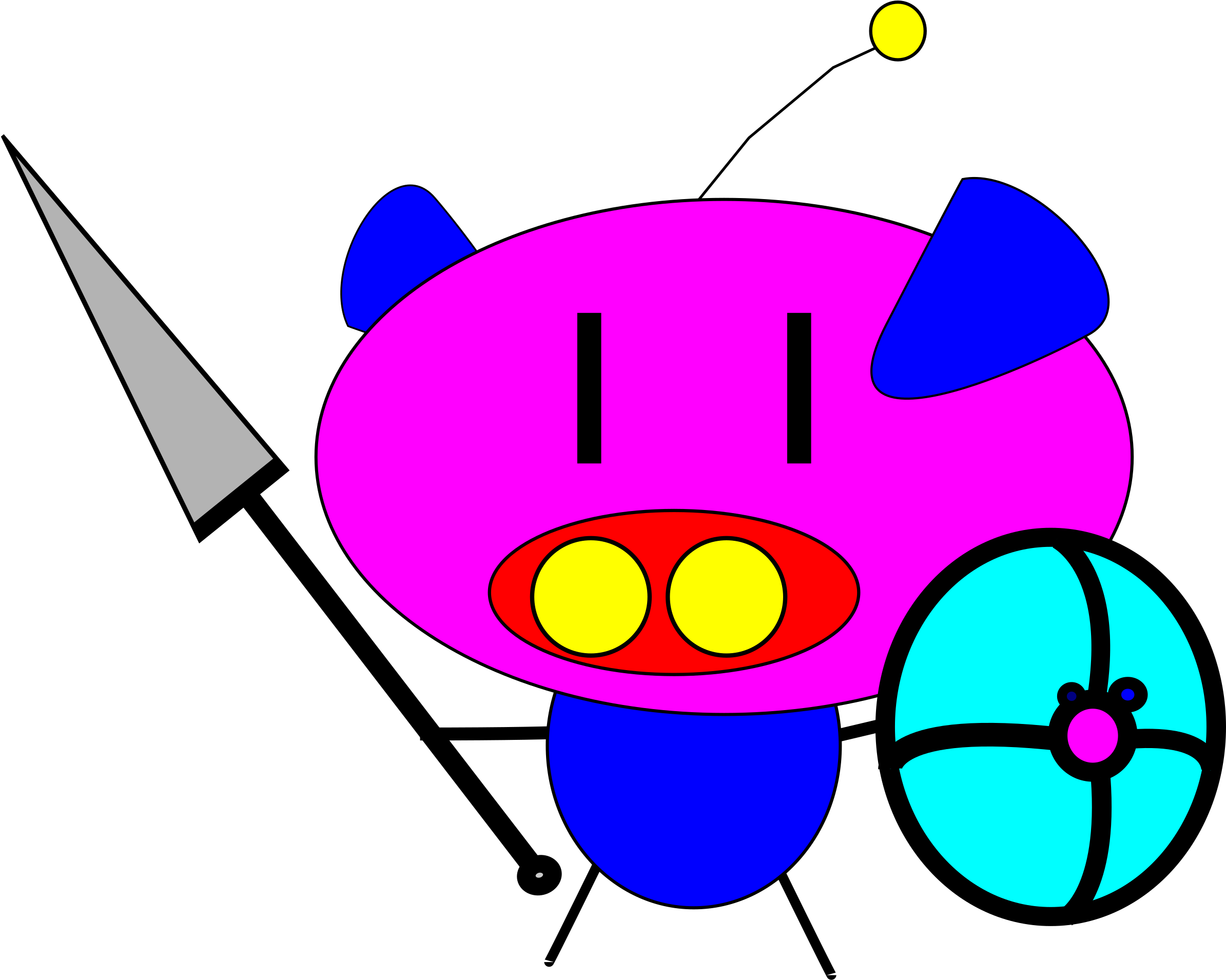 Pig With Spear And Shield - Pig With Spear And Shield (2400x1909)