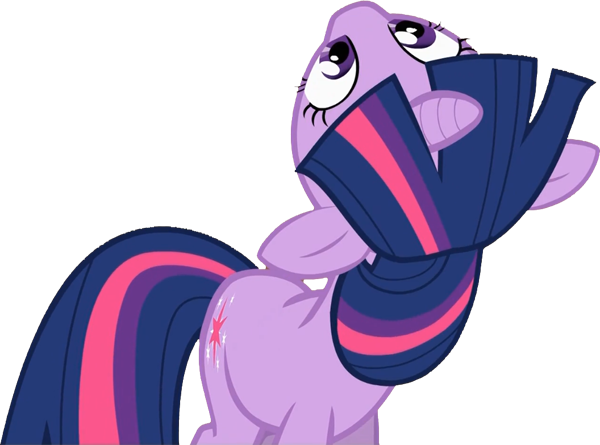 Curiosity, Looking Up, Neck, Safe, Simple Background, - Twilight Sparkle That's Not Friendship (600x445)