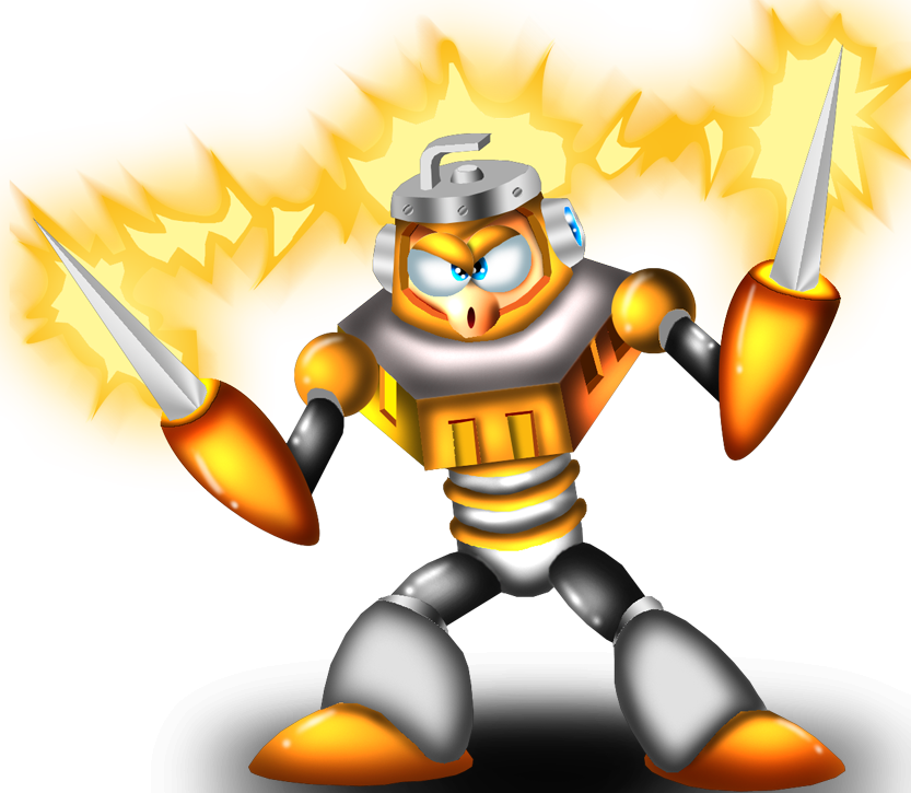 3d Spark Man By Spdy4 - Mega Man 3 Spark Man (833x725)