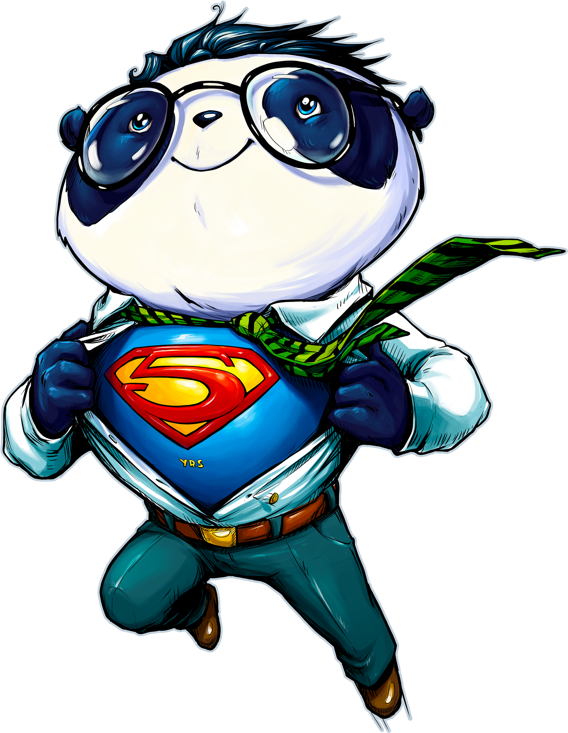 Postcards And T-shirts Designs For A Game Development - Crazy Panda (1920x2392)