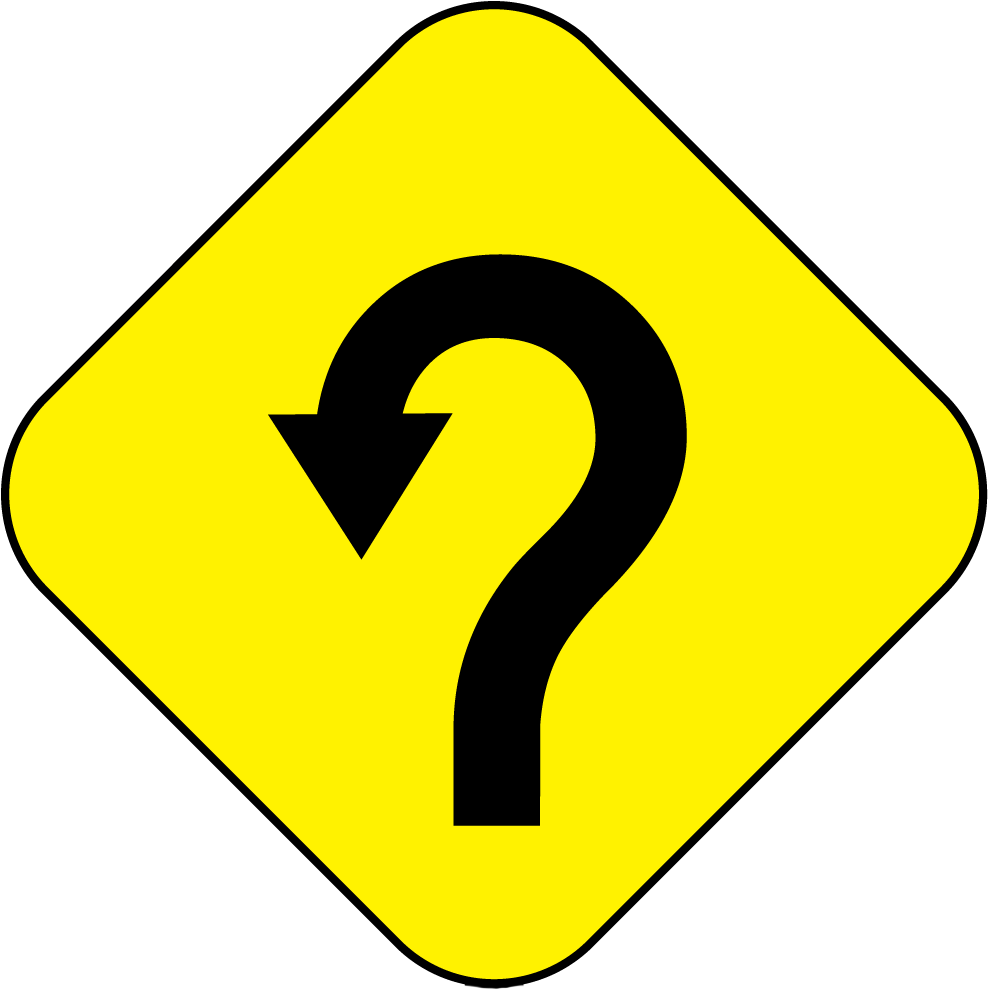 Awhile Back I Discovered A New Truth Tool That I Used - Left Curve Road Sign (1082x1029)