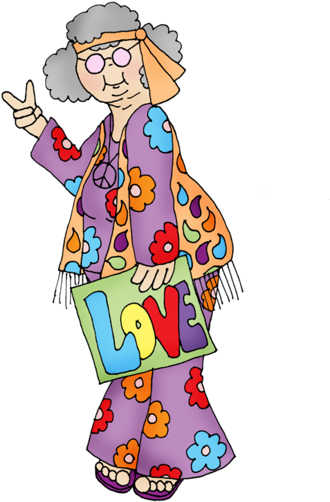 Hippie National Grandparents Day Peace Symbols Clip - Hippie National Grandparents Day Peace Symbols Clip (554x800)