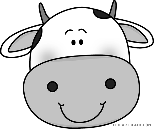 Cow Head Animal Free Black White Clipart Images Clipartblack - Cow Face Coloring Page (500x421)