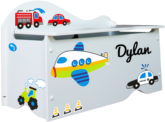 Coffre À Jouets Véhicule À Personnaliser Avec Un Prénom - Play Yard (2900x2900)