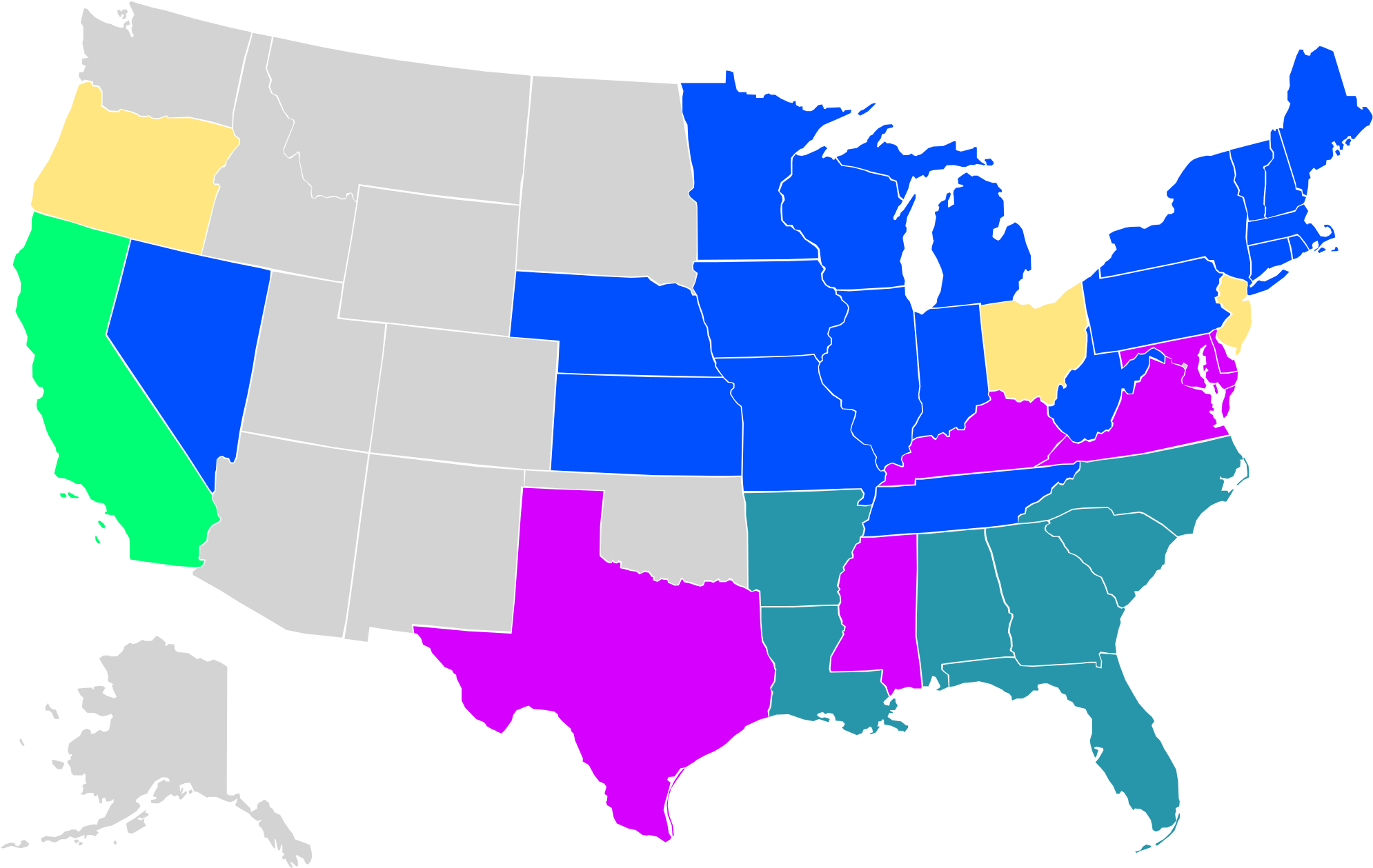 Constitution Clip Art 7, - Right To Work States 2016 (2000x1269)