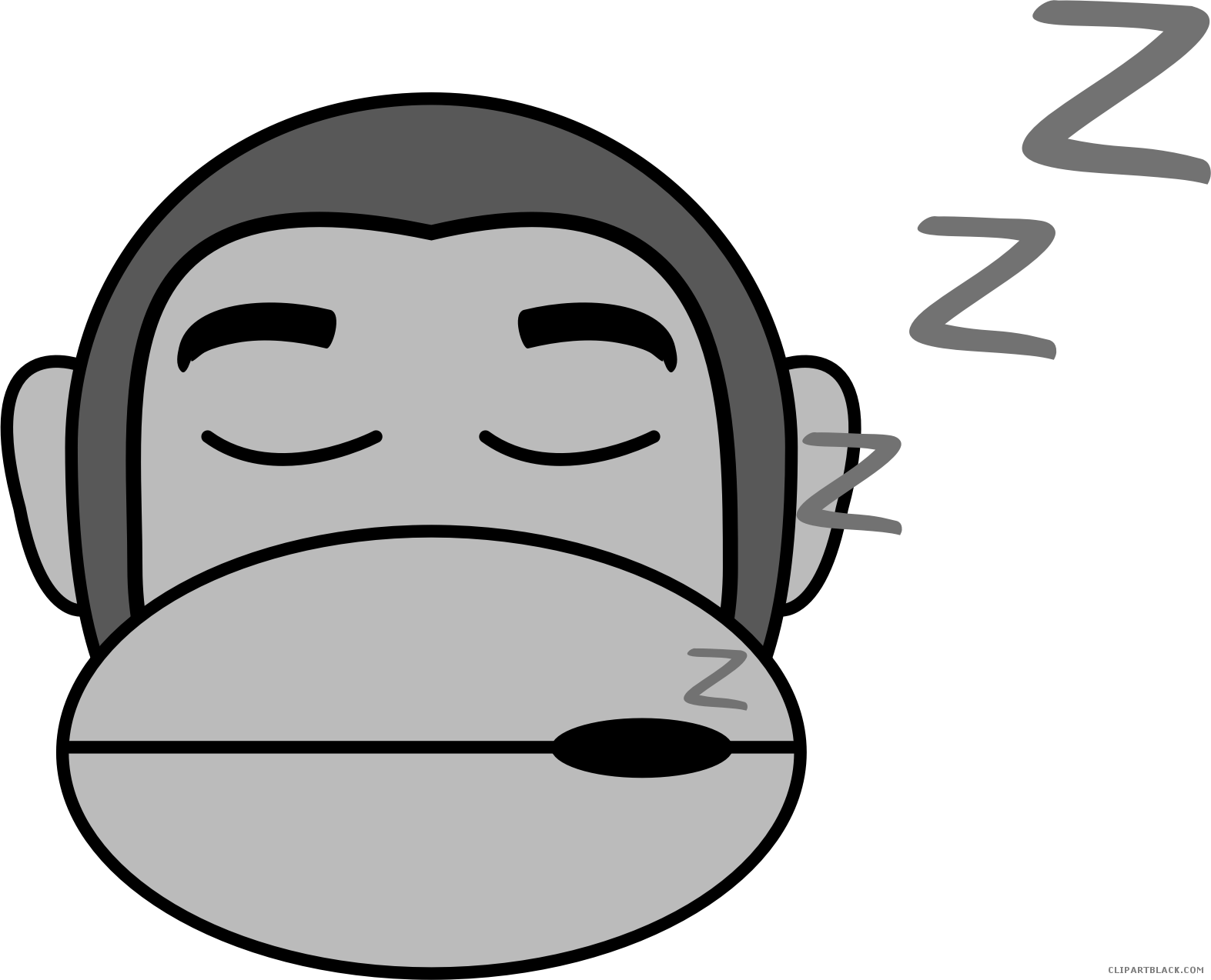 Monkey Emojis Animal Free Black White Clipart Images - Free Monkeys Emoji Png (1573x1274)