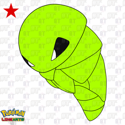 Gen I Kakuna Lineart *shiny* By Peetzaahhh2010 - Pokemon Black & White (400x400)