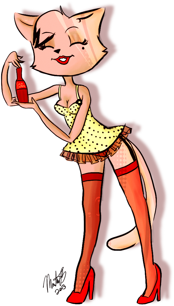 Coca Cola Pinup Riley By Monseb - Cartoon (640x1088)