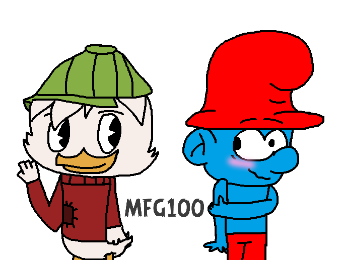 Papa Smurf And Scrooge Mcduck As Little Kids By Mixelfangirl100 - Cartoon (729x540)