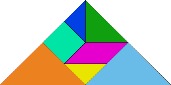 Free Vector Tangram Clip Art - Tangram Triangulo De 7 Piezas (679x340)
