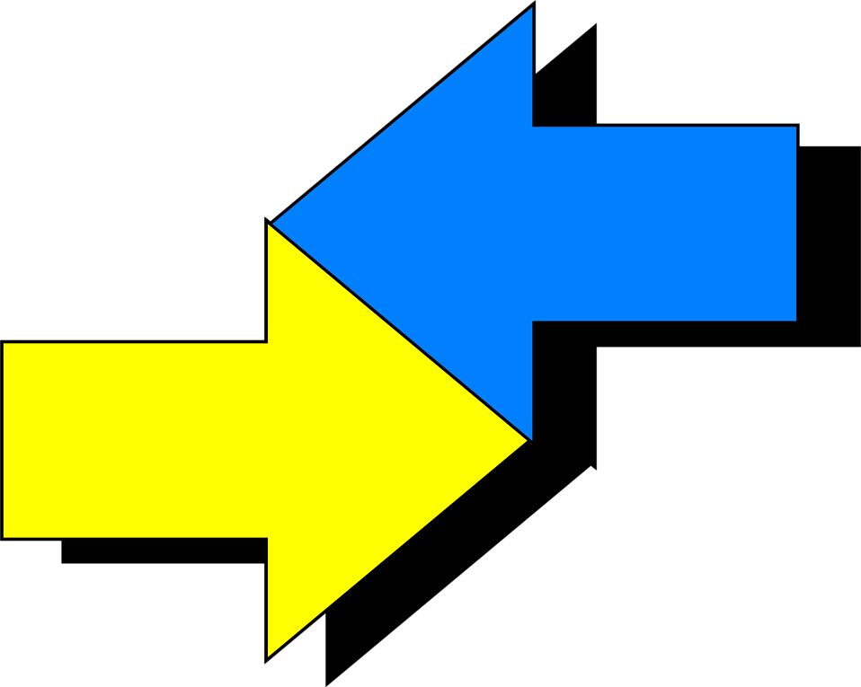 Illustration Of Intersecting Arrows - Two Arrows Pointing At Each Other (958x765)