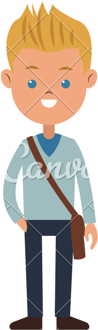 Happy Young Boy Student Icon - Pupil At School Vector (800x800)