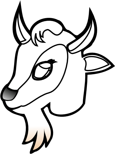Goat - Clipart - Black - And - White - Cau Lac Bo Bong Da (555x555)