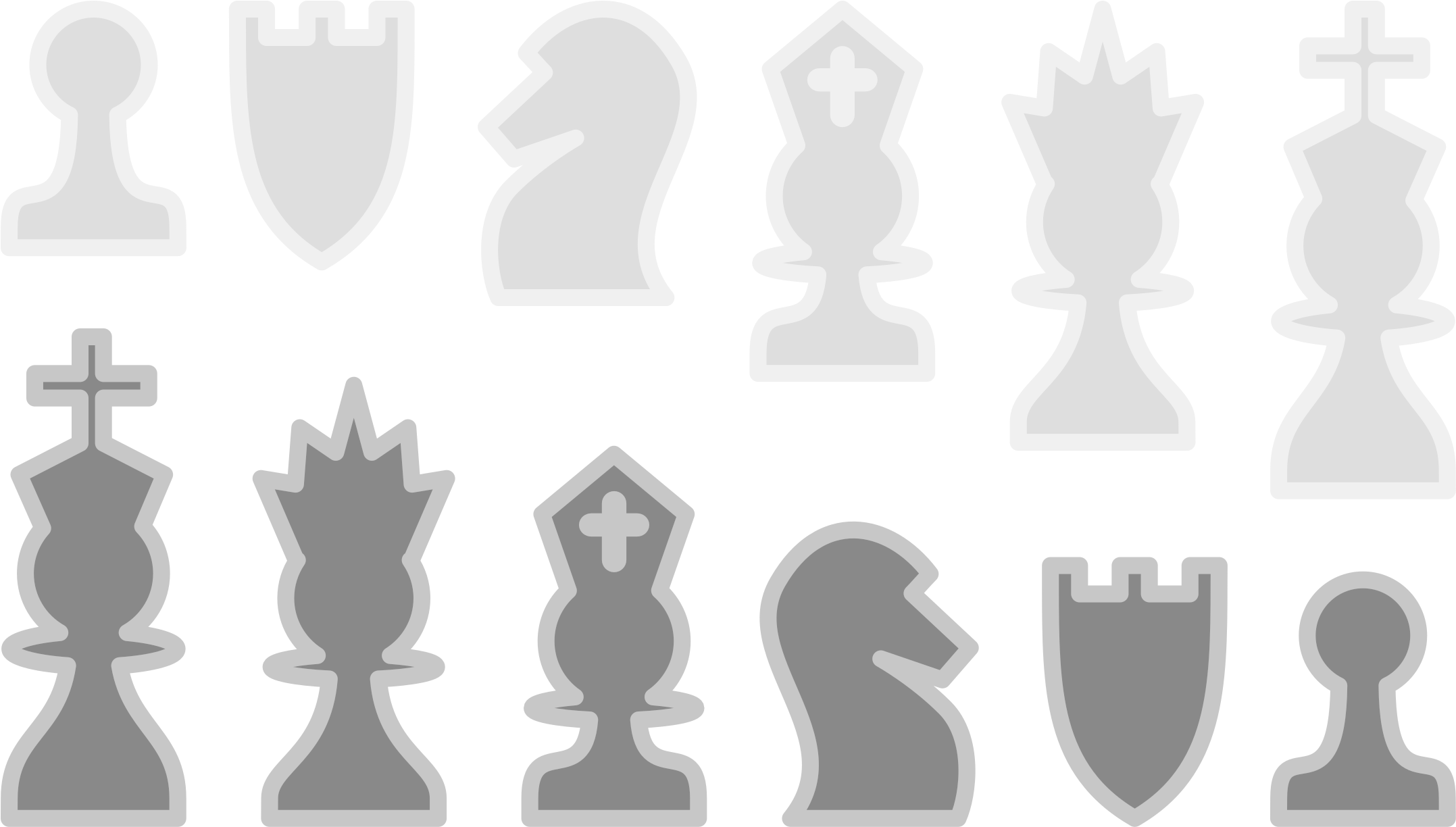 Big Image - Chess Pieces Clip Art (2400x1400)