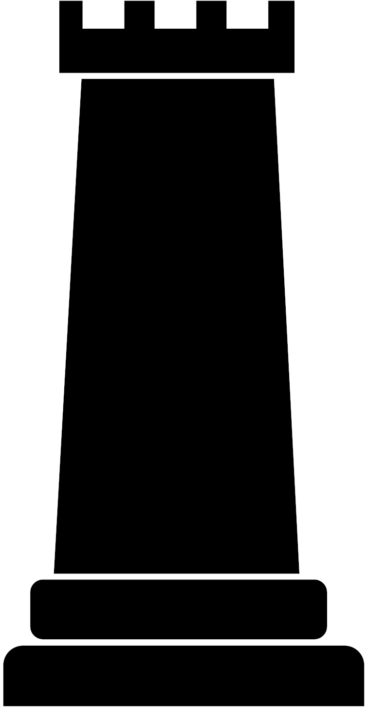 Chess Piece - Black Rook Chess Piece (3394x2400)