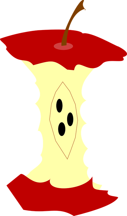Red Apple Core Clip Art At Clker Com Vector Online - Apple Core Clip Art (422x720)