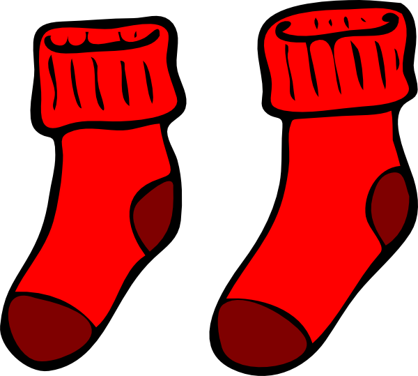 Socken Rot Clip Art At Clker - Clip Art Red Socks (600x539)