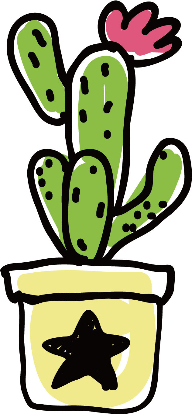 Hand Painted Cactus Vector Illustration - Hand Painted Cactus Vector Illustration (1500x1500)