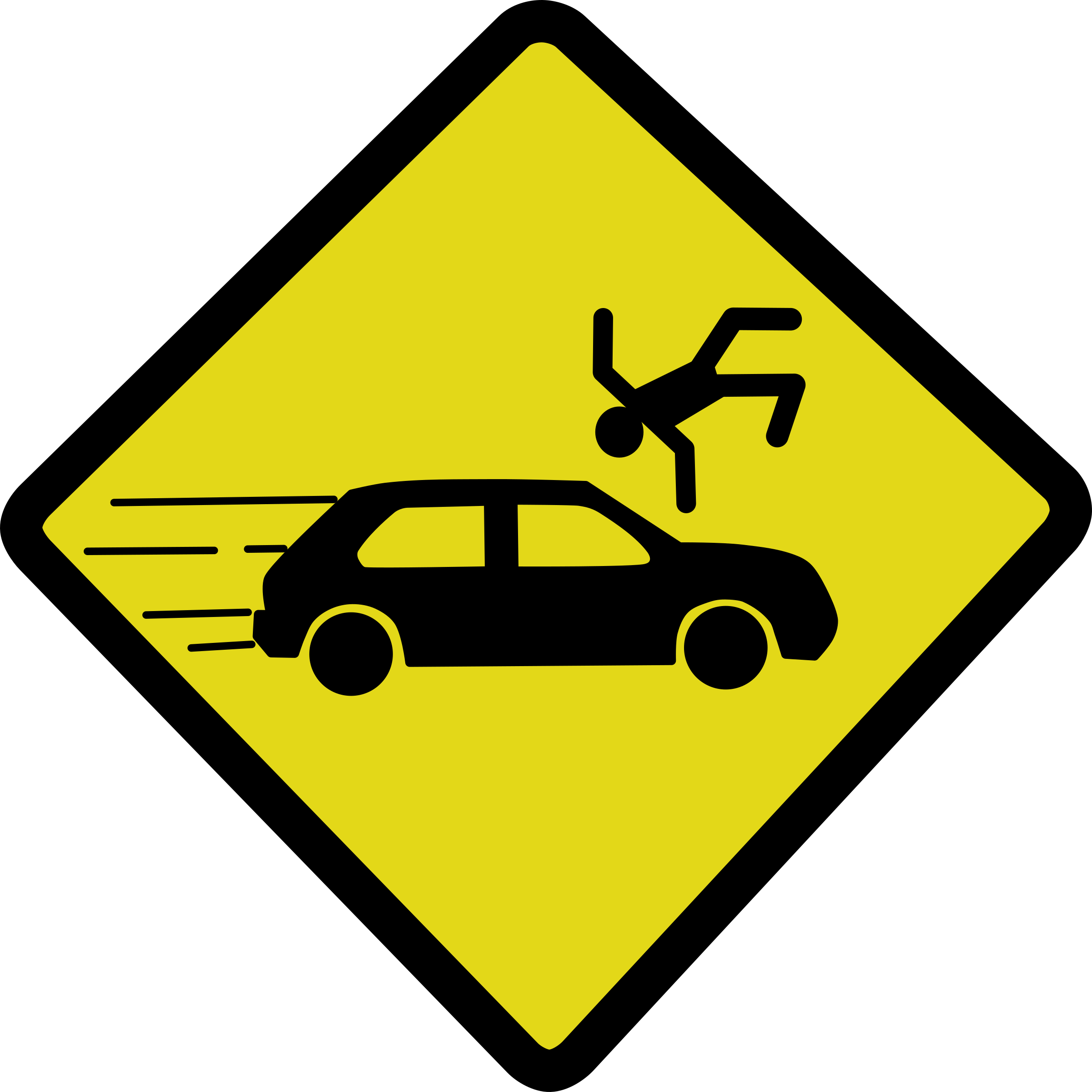 Clipart - Car Accident Sign (2401x2400)
