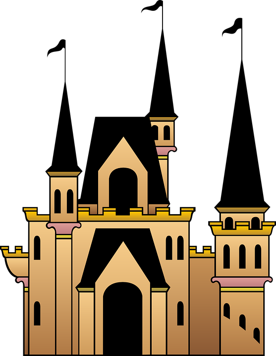 Castle Flags Windows Roof Towers - ปราสาท Png (557x720)