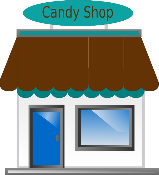 Candy Shop Front - Cartoon Store Transparent Background (540x594)