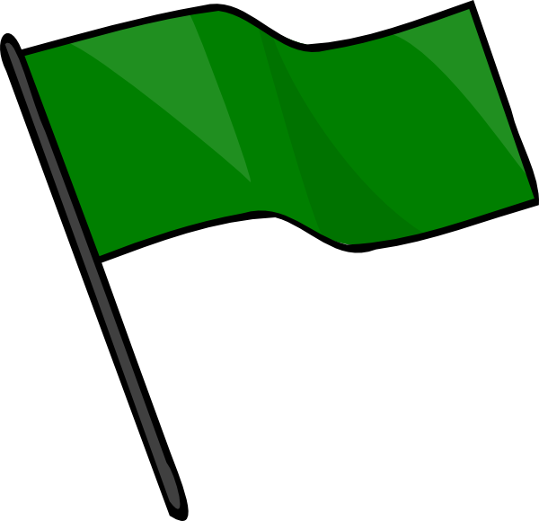 Green Flag Clip Art At Clker Com Vector Clip Art Online - Green Flag Clip Art (600x580)