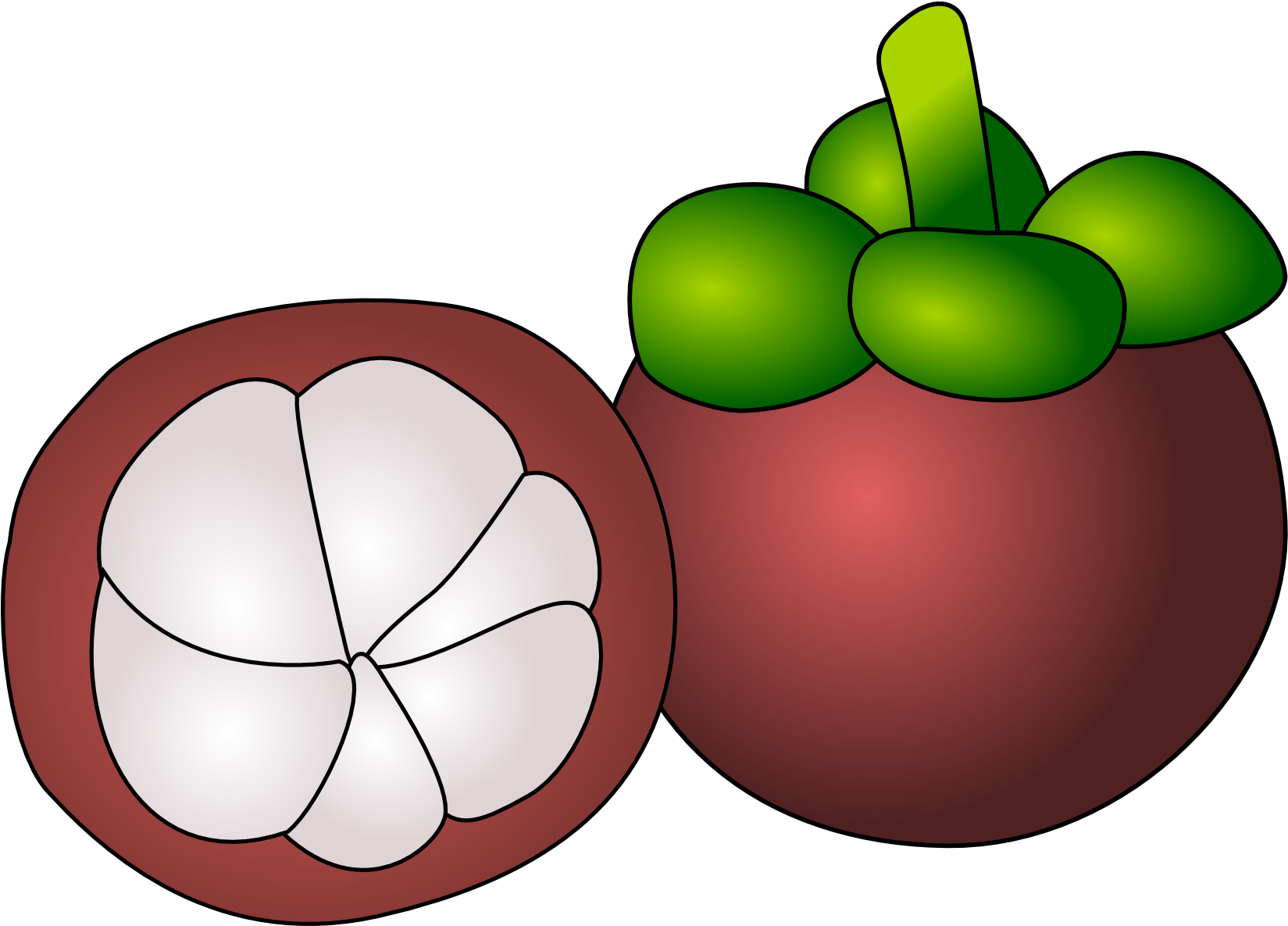 Manggis Fruit Clipartist - Mangosteen Clipart (2400x1895)