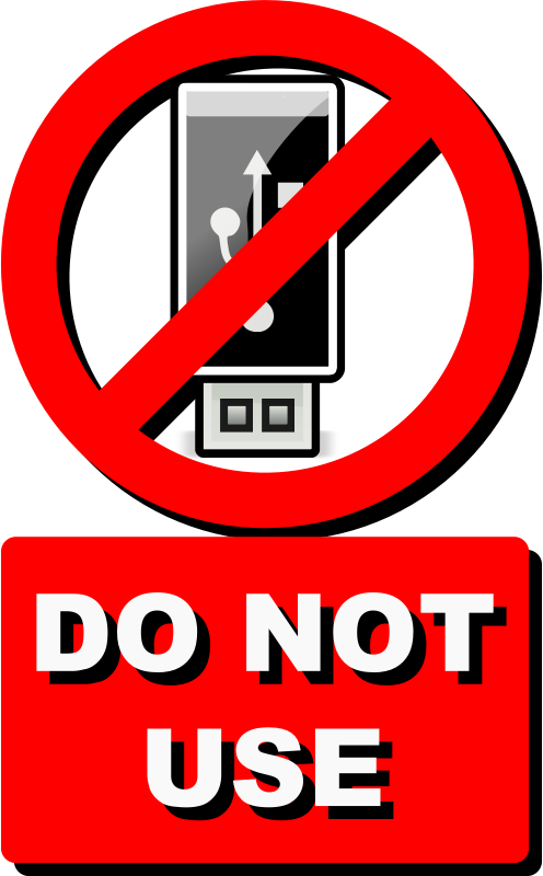 Do Not Use Usb Clip Art At Clkercom Vector - Do Not Use Usb (496x800)