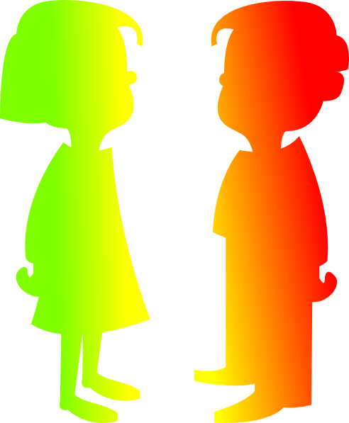 Figures Boy And Girl 7 Clip Art - Cartoon Girl And Boy (492x597)