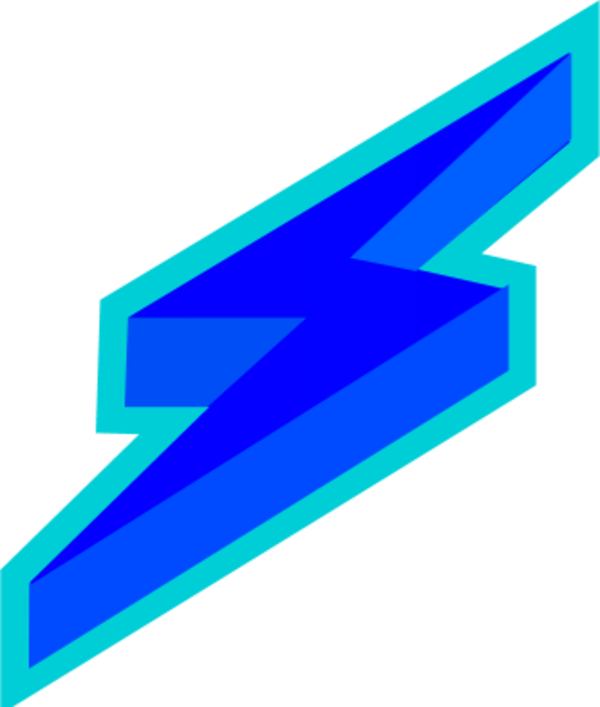 Vector And Blue Lightning Bolt Through Tornado Clipart - Lightning Bolt Logo Blue (600x707)