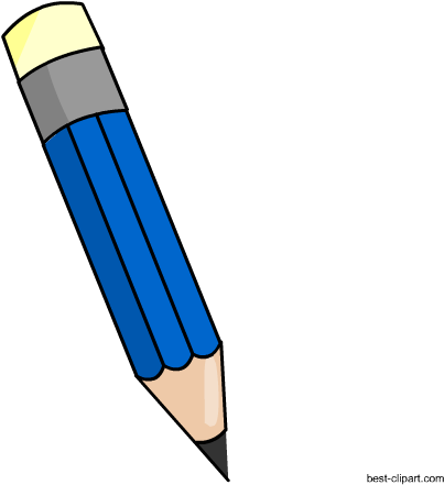 Blue Pencil With Yellow Eraser Free Clip Art - Blue Pencil (450x450)