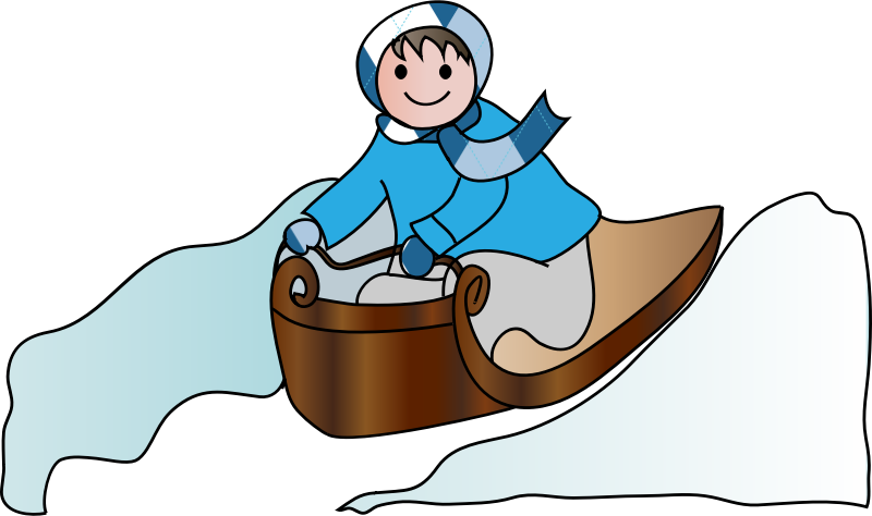 Free To Use &, Public Domain Children Clip Art - Sledge Clipart (800x474)