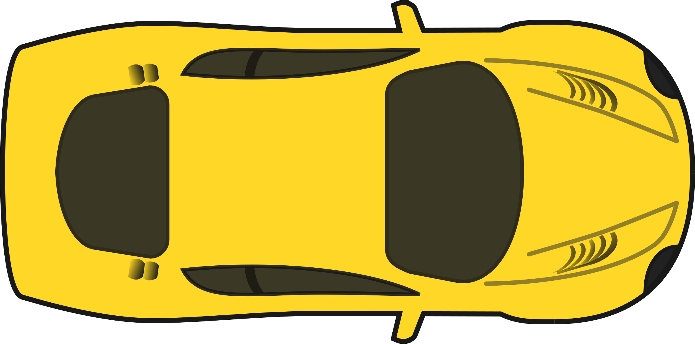 Best Car Clipart Top View - Race Car Clip Art (2400x1190)
