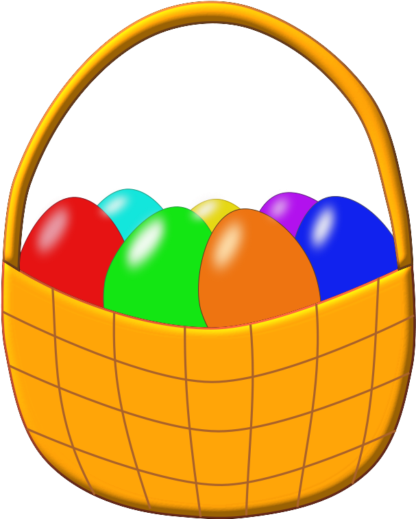 Holi Clip Art Download - Cute Easter Basket Clipart (640x800)